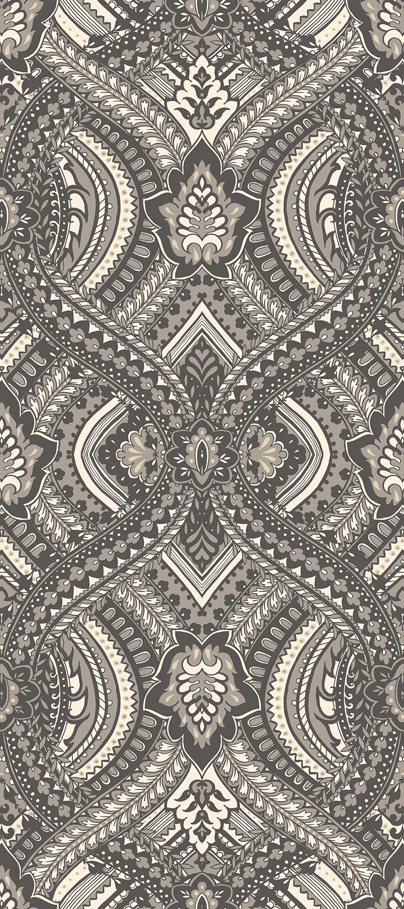 York Ogee Black Peel and Stick Wallpaper