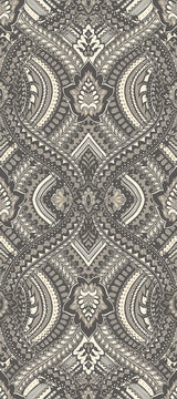 York Ogee Black Peel and Stick Wallpaper