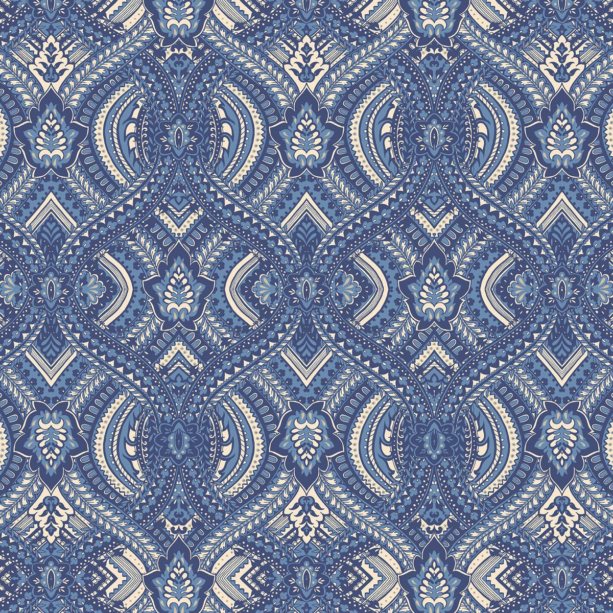 York Ogee Navy Blue Peel and Stick Wallpaper