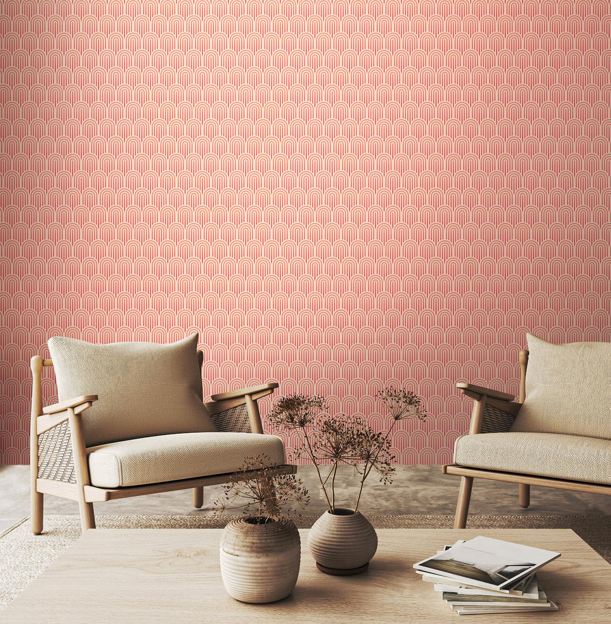 York Retro Arch Blush Pink Peel and Stick Wallpaper