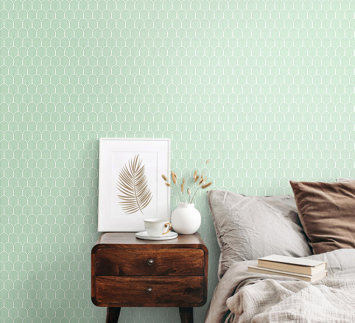 York Retro Arch Mint Green Peel and Stick Wallpaper