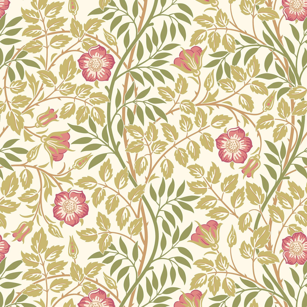 York Rosehip Trail Rose Pink Peel and Stick Wallpaper