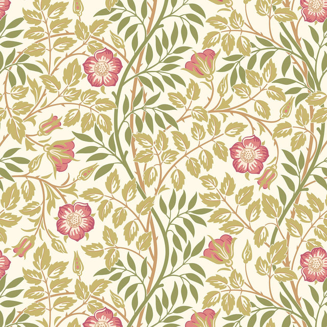 York Rosehip Trail Rose Pink Peel and Stick Wallpaper