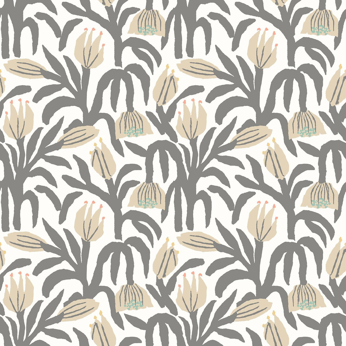 York Chunky Flower Black & White Peel and Stick Wallpaper