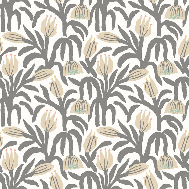 York Chunky Flower Black & White Peel and Stick Wallpaper