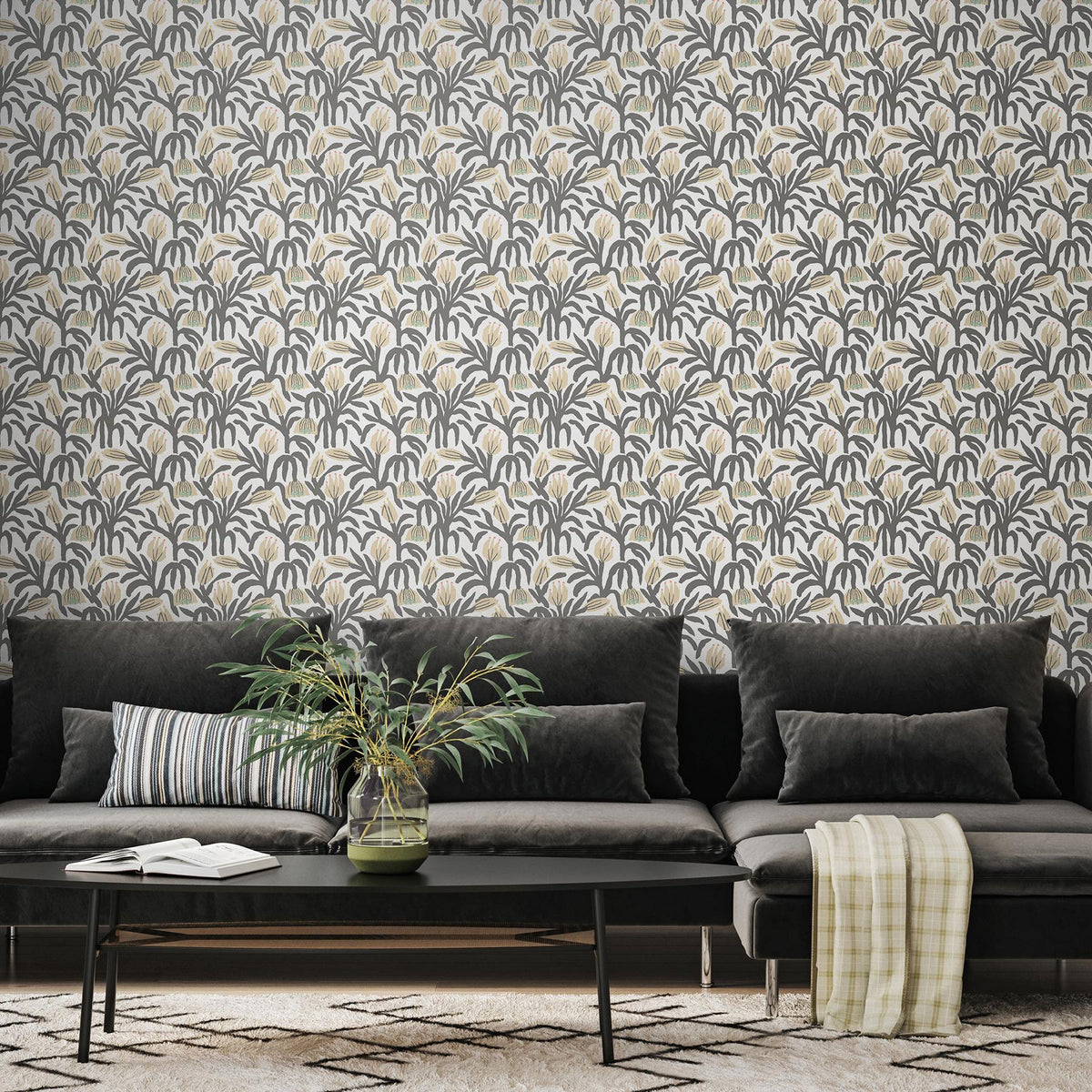 York Chunky Flower Black & White Peel and Stick Wallpaper