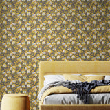 York Chunky Flower Mustard Peel and Stick Wallpaper