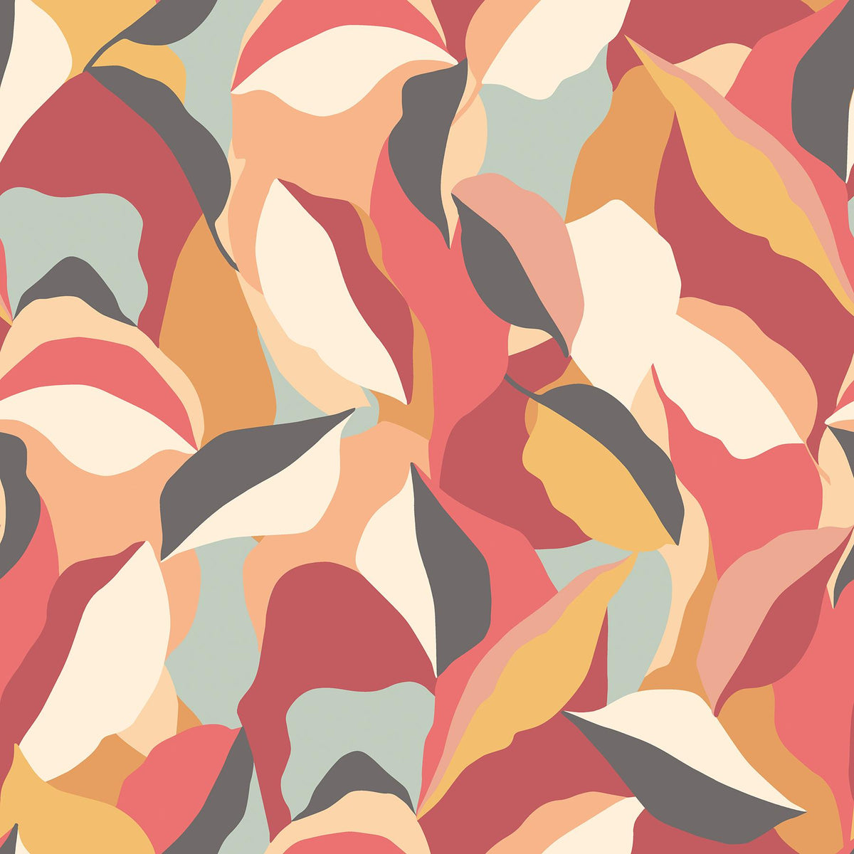 York Leafy Patchwork Spice Mix Peel and Stick Wallpaper