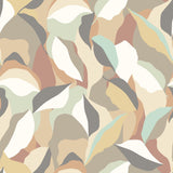 York Leafy Patchwork Caramel & Mint Peel and Stick Wallpaper