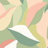 York Leafy Patchwork Olive & Blush Peel and Stick Wallpaper