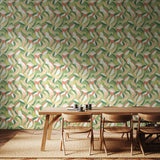York Leafy Patchwork Olive & Blush Peel and Stick Wallpaper