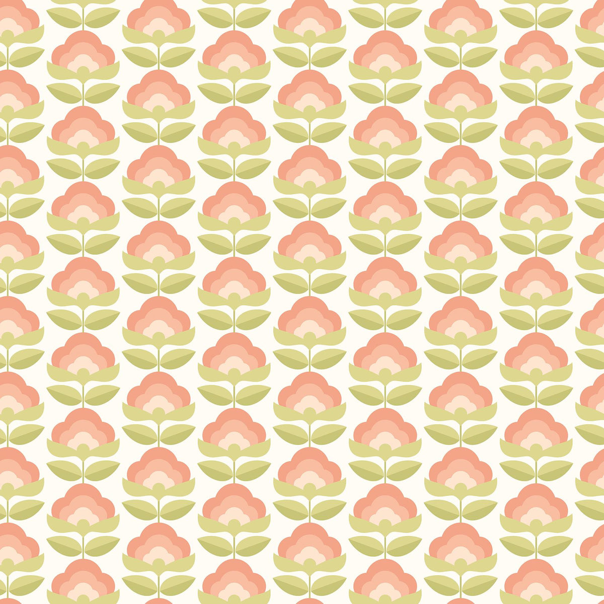 York Retro Flower Apricot Mix Peel and Stick Wallpaper