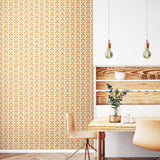 York Retro Flower Apricot Mix Peel and Stick Wallpaper