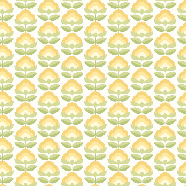 York Retro Flower Sunshine Peel and Stick Wallpaper