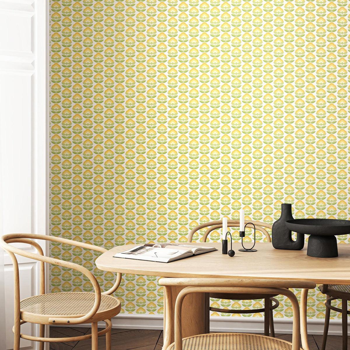 York Retro Flower Sunshine Peel and Stick Wallpaper