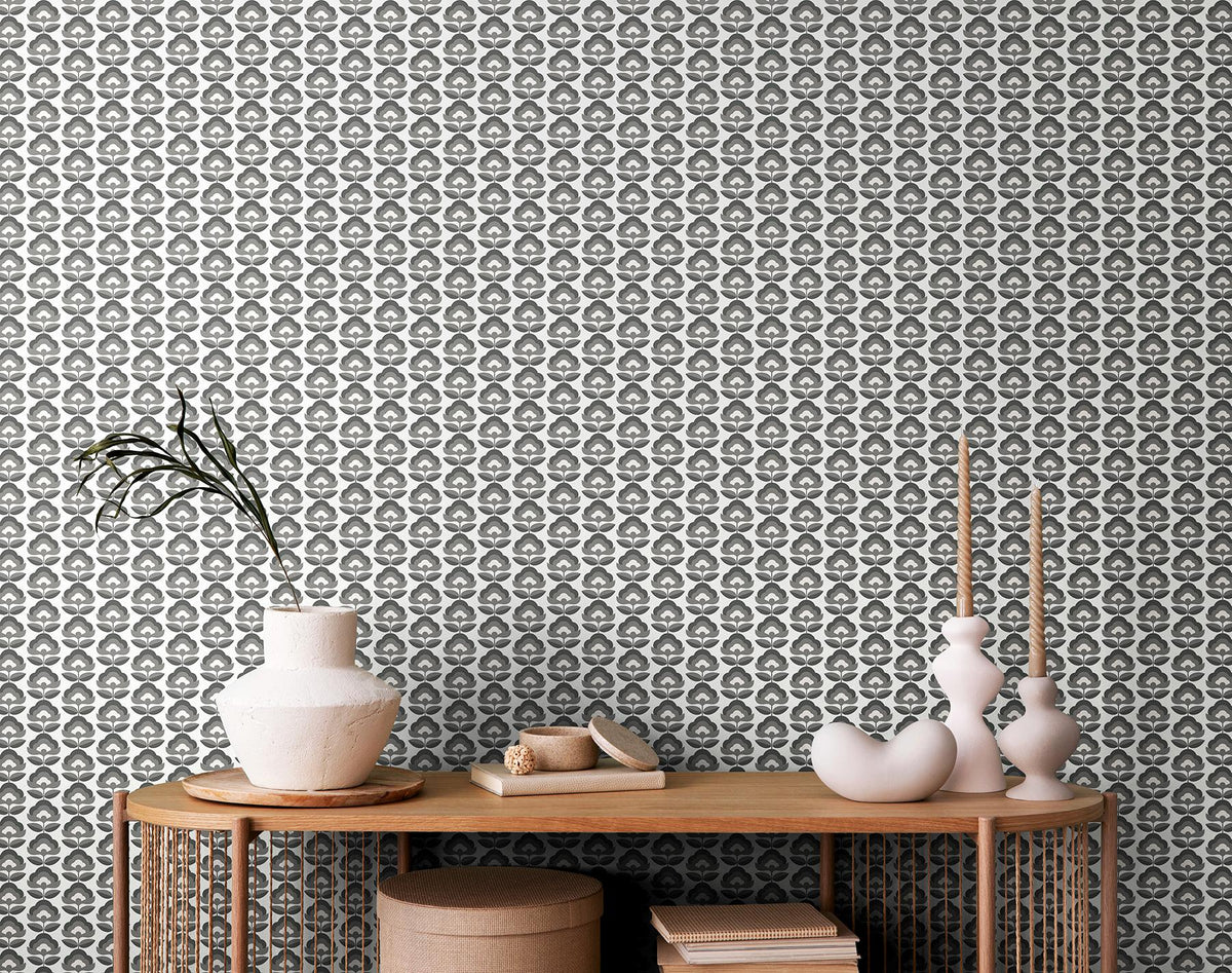 York Retro Flower Chalkboard Peel and Stick Wallpaper