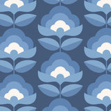 York Retro Flower Indigo Mix Peel and Stick Wallpaper