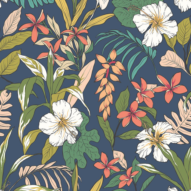 York Oasis Navy Twist Peel and Stick Wallpaper