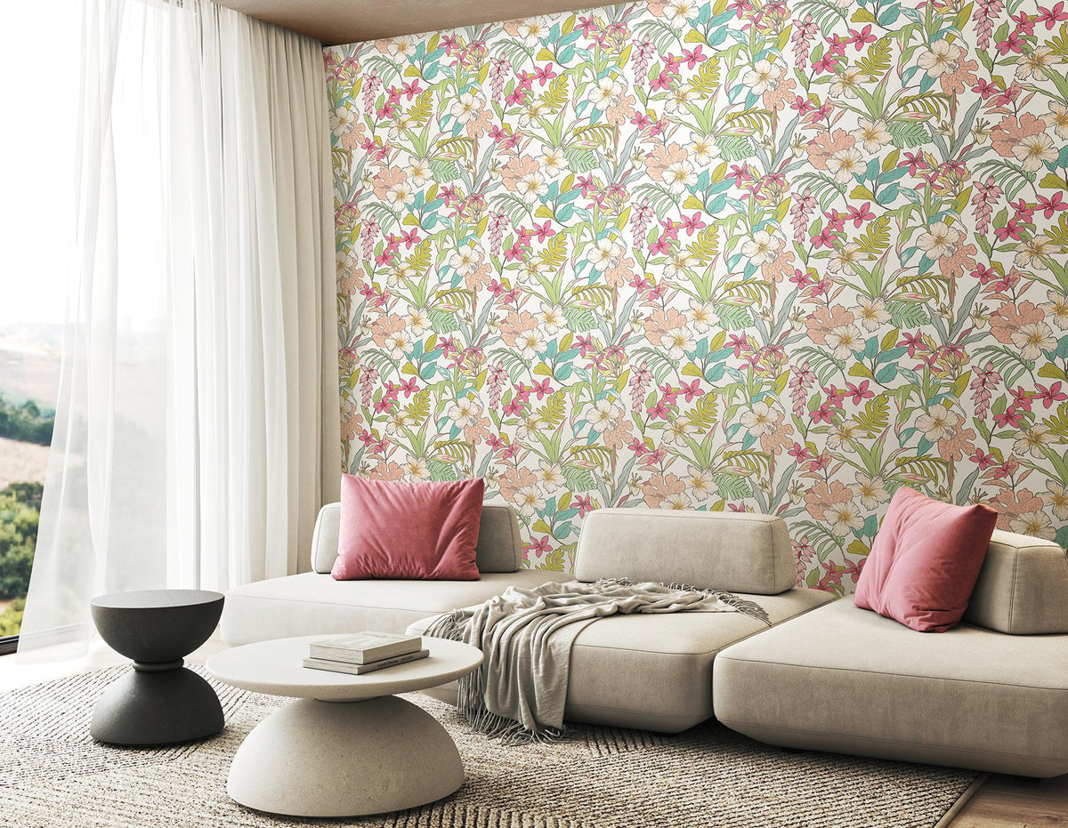 York Oasis Apple & Rose Peel and Stick Wallpaper