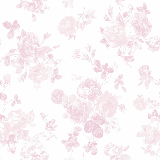 York Everblooming Rosettes Faded Primrose Peel & Stick Wallpaper