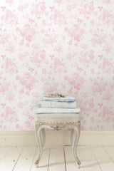 York Everblooming Rosettes Faded Primrose Peel & Stick Wallpaper