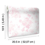 York Everblooming Rosettes Faded Primrose Peel & Stick Wallpaper