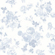 York Everblooming Rosettes Blue Bella Ribbon Peel & Stick Wallpaper