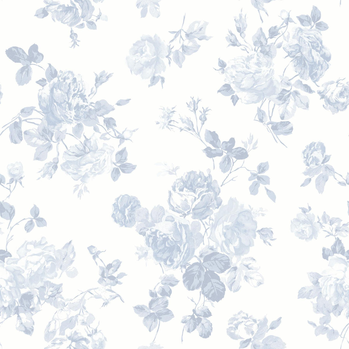 York Everblooming Rosettes Blue Bella Ribbon Peel & Stick Wallpaper