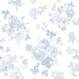 York Everblooming Rosettes Blue Bella Ribbon Peel & Stick Wallpaper