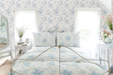 York Everblooming Rosettes Blue Bella Ribbon Peel & Stick Wallpaper