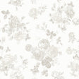 York Everblooming Rosettes Dove Peel & Stick Wallpaper