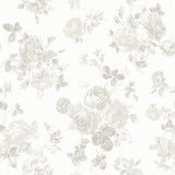 York Everblooming Rosettes Dove Peel & Stick Wallpaper