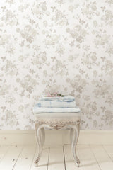 York Everblooming Rosettes Dove Peel & Stick Wallpaper