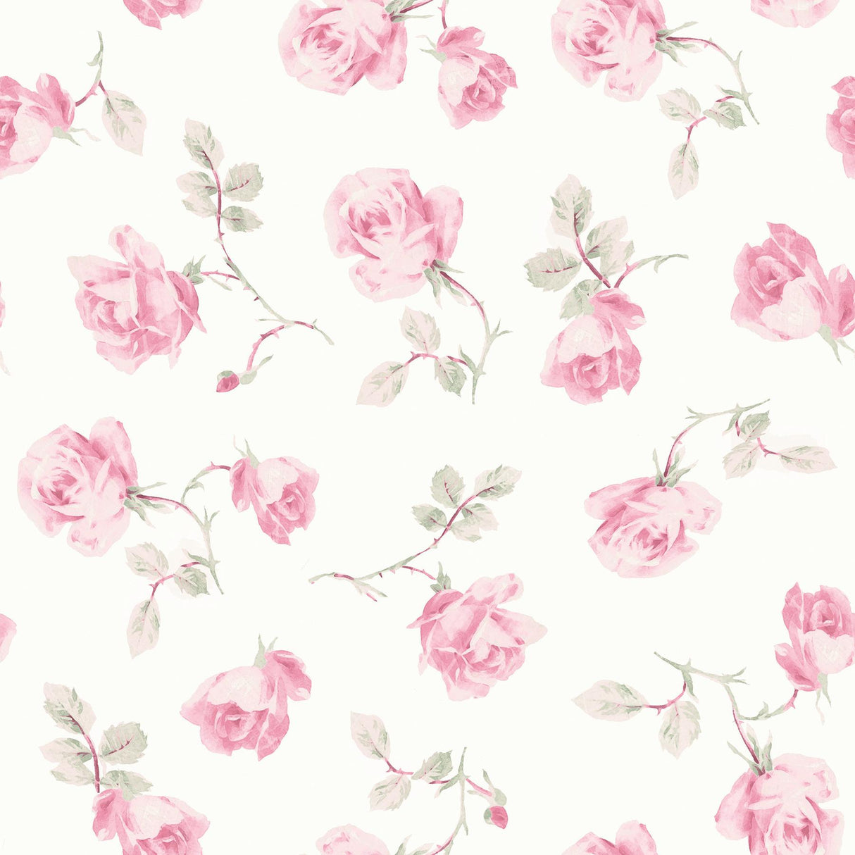 York Chateau Rose Ribbon Rosa Peel & Stick Wallpaper