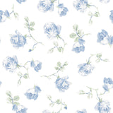 York French Blue Ribbon Rosa Peel & Stick Wallpaper