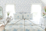 York French Blue Ribbon Rosa Peel & Stick Wallpaper