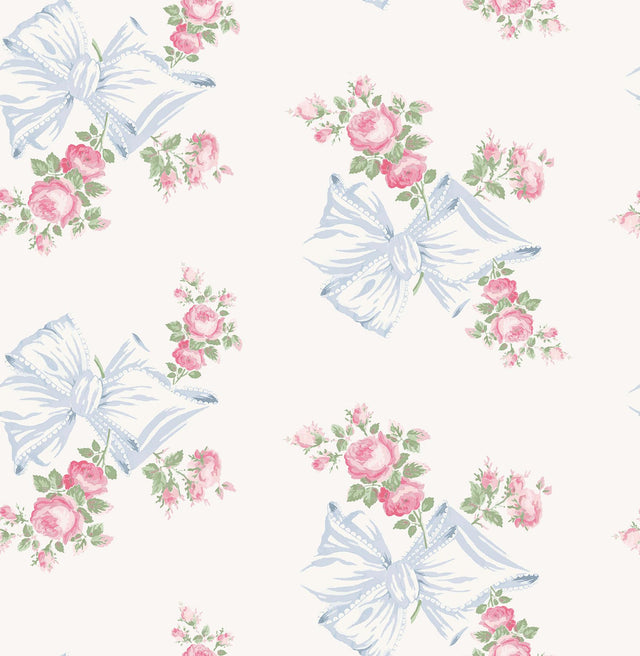 York Rosa Beaux Pastel Blue Peel & Stick Wallpaper