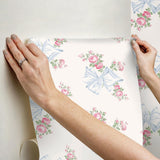 York Rosa Beaux Pastel Blue Peel & Stick Wallpaper