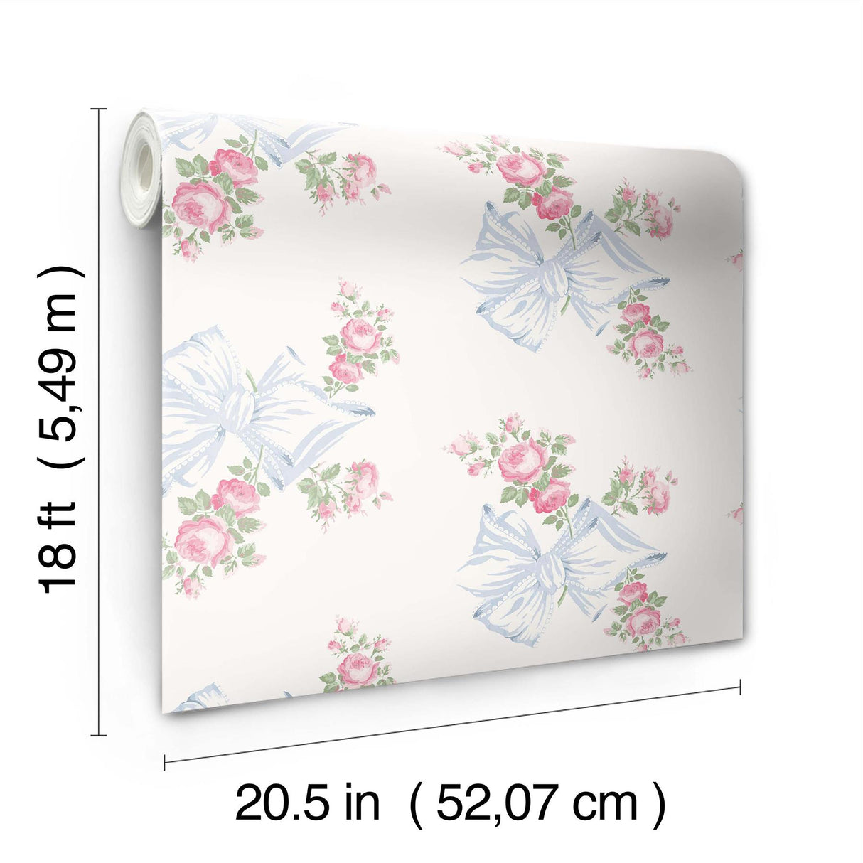 York Rosa Beaux Pastel Blue Peel & Stick Wallpaper