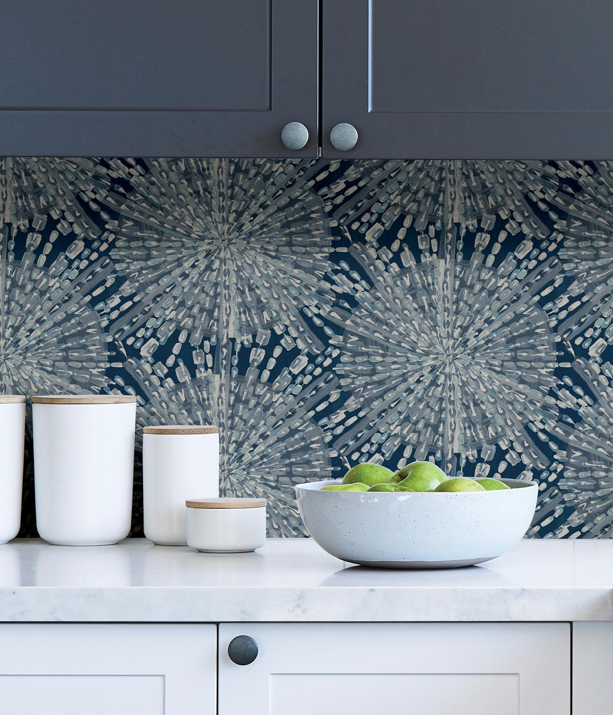York Navy Sunburst Peel & Stick Wallpaper