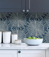 York Navy Sunburst Peel & Stick Wallpaper