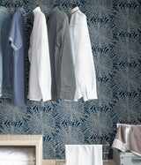 York Navy Sunburst Peel & Stick Wallpaper