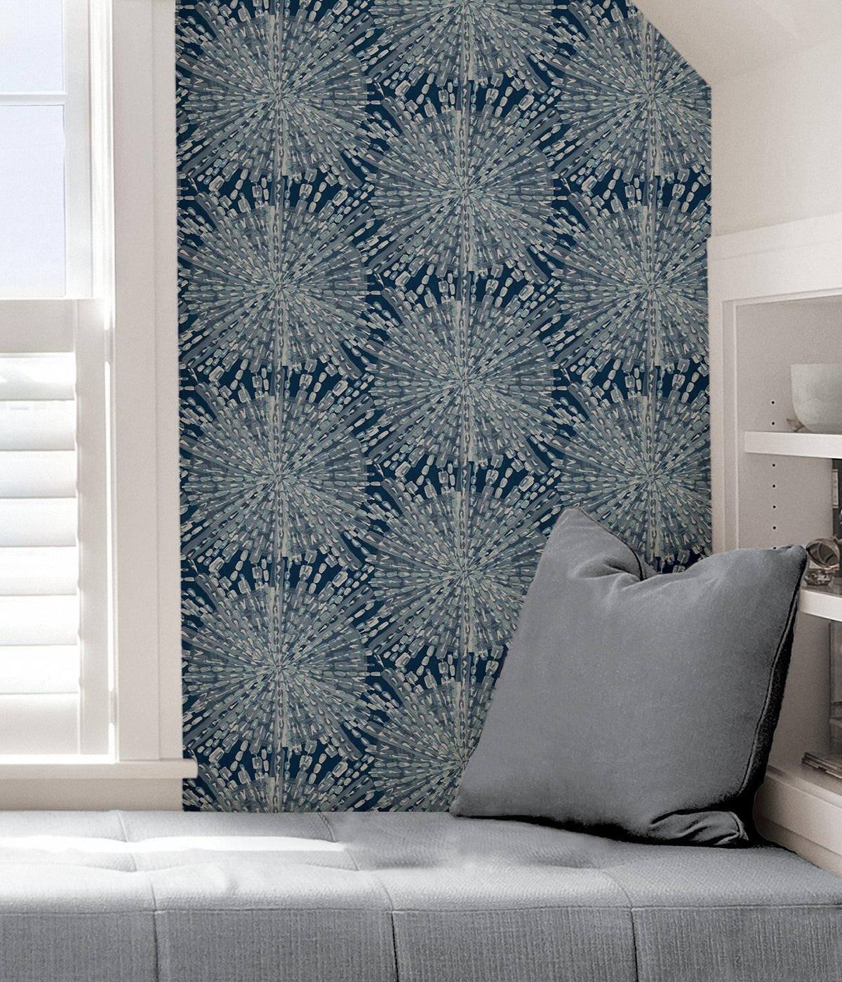 York Navy Sunburst Peel & Stick Wallpaper