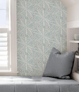 York Grey Blue Sunburst Peel & Stick Wallpaper