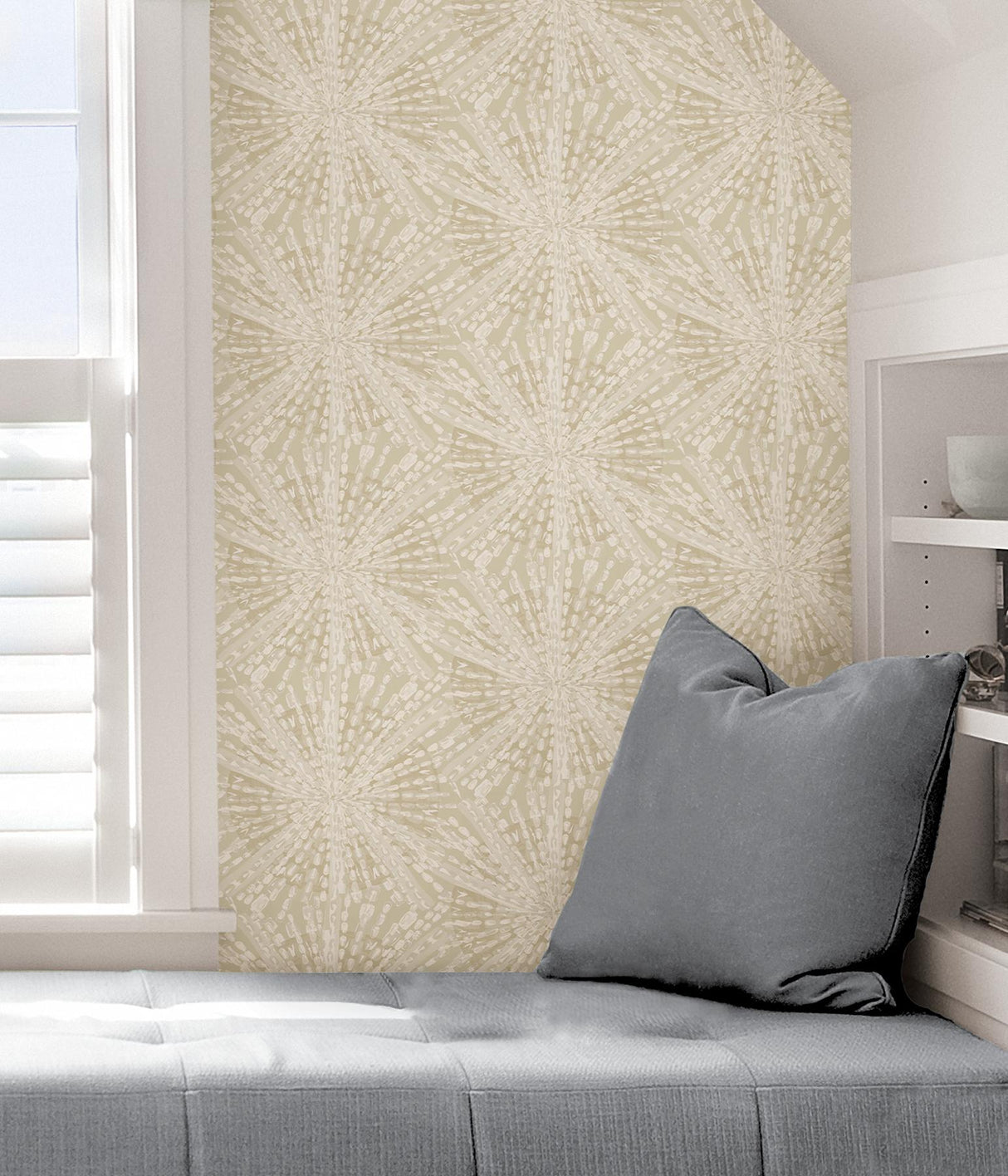 York Soft Gold Sunburst Peel & Stick Wallpaper