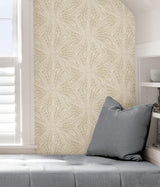 York Soft Gold Sunburst Peel & Stick Wallpaper