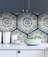 York Navy Harmony Peel & Stick Wallpaper