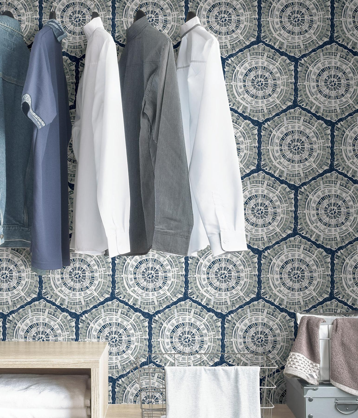 York Navy Harmony Peel & Stick Wallpaper
