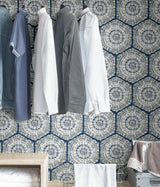 York Navy Harmony Peel & Stick Wallpaper