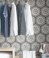 York Charcoal Harmony Peel & Stick Wallpaper